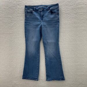 American Eagle Jeans Womens 16 Short Blue Kick Boot Denim Preppy Boho Cowgirl